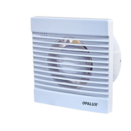 Extractor de aire Opalux OP-N4 de 4 pulgadas con diseño compacto y rejilla frontal blanca. Ideal para ventilar baños, cocinas y espacios cerrados, ayudando a eliminar humedad y malos olores.