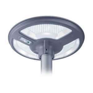Farola solar LED de alta eficiencia para parques y áreas residenciales, con diseño moderno y funcionamiento mediante energía solar.