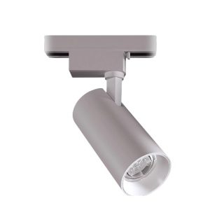 Spot LED para riel blanco 10W orientable, ideal para iluminación de exhibiciones, vitrinas, locales comerciales y proyectos de iluminación interior.