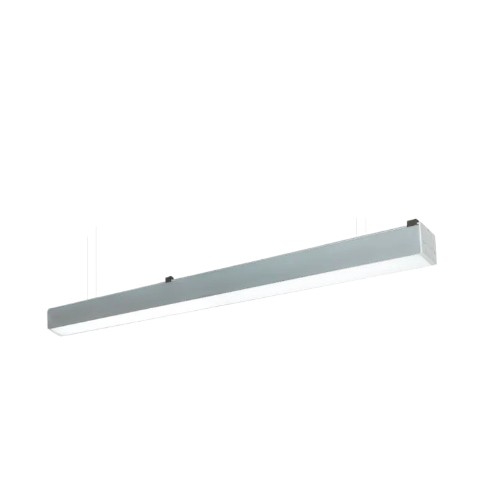 Luminaria lineal LED suspendida 36W 4000K, ideal para oficinas, comercios y espacios modernos que requieren iluminación uniforme, eficiente y elegante.