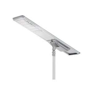Luminaria solar profesional LED 120W para alumbrado público exterior con panel solar integrado