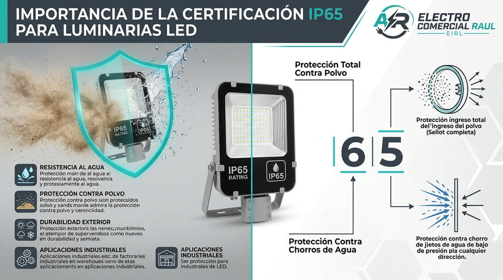 ¿Por qué es importante que una luminaria LED tenga certificacion IP65?