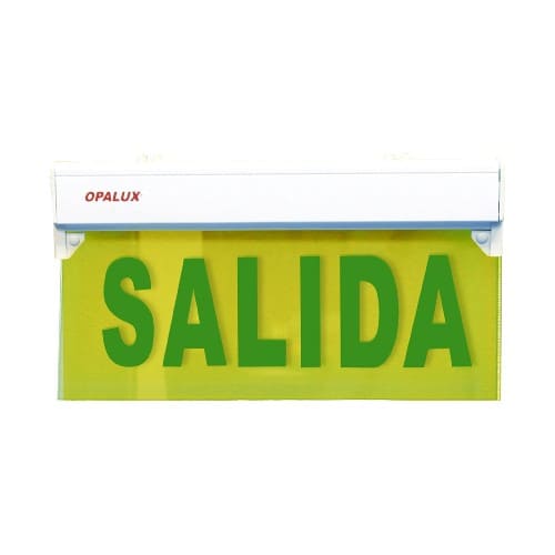 Señal de evacuación LED acrílica Opalux de 35x22 cm, ideal para garantizar una orientación segura en caso de emergencia.