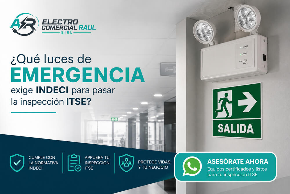 ¿Qué luces de emergencia exige INDECI para pasar la inspección ITSE?