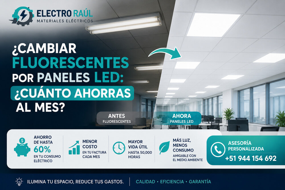 Cambiar fluorescentes por paneles LED