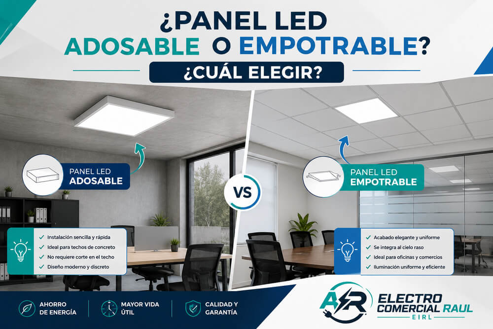 ¿Panel led adosable o empotrable cual elegir ?
