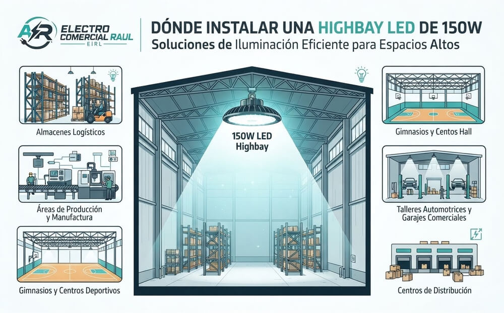 ¿Dónde instalar una highbay LED de 150W?