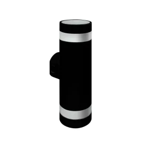 Aplique Edo LED 18W 3CCT IP65 color negro, diseño cilíndrico moderno para iluminación de paredes, fachadas y exteriores