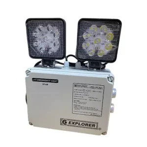 Luz de Emergencia LED EXPLORER LE-1306LD 2x10W IP65, 1800 lúmenes, con dos faros orientables para exteriores
