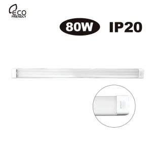 Fixture Slim LED Prismático OPALUX 80W modelo OP-LB1580P, luz blanca, luminaria lineal de 120 cm para interiores