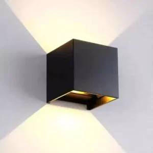 Aplique de pared LED ERALED 6W 3000K 480LM color negro con iluminación cálida hacia arriba y abajo