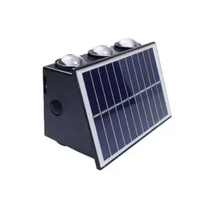 Aplique solar para pared DAXSO 6W 3500K IP65 con panel solar integrado y tres luces LED direccionables