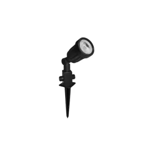 Estaca LED 7W 3000K Lightech color negro, orientable y con punta para jardín, ideal para iluminar áreas verdes, plantas, caminos y exteriores