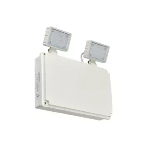 Luminaria de emergencia LED Philips EM164C Twin Spot IP65 con dos cabezales orientables, 9W y autonomía de 3 horas.