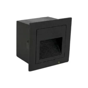 Luz de guía LED para escalera NUVORA 6W 3000K color negro, diseño empotrable para iluminación de escalones y pasillos