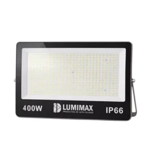 Reflector LED LUMIMAX 400W PRO IP66 de 52,000 lúmenes, luz blanca 6500K para iluminación de canchas, industrias y exteriores