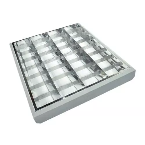 Rejilla de aluminio brillante Transline adosable para iluminación interior 4x18W