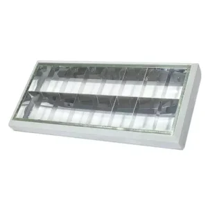 Rejilla LED 2x18W Transline de aluminio brillante para iluminación interior