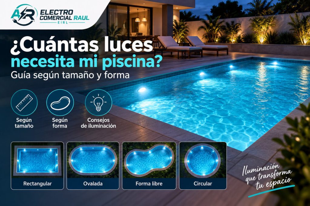 ¿Cuántas luces necesita mi piscina?